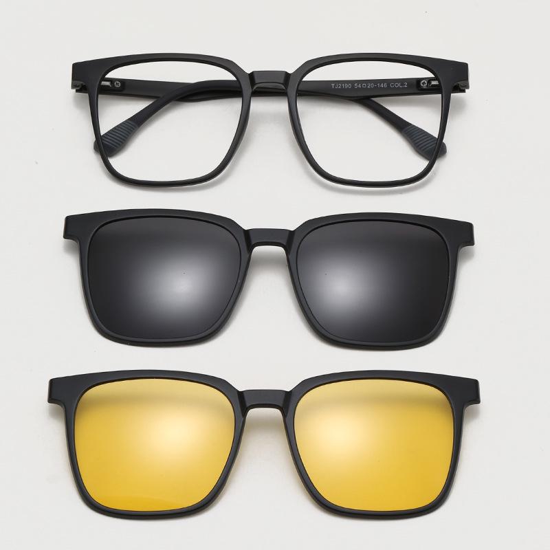 TJ2190 Unisexová sada slunečních brýlí tři v jednom s magnetickým polarizačním klipem