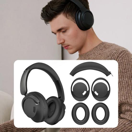 Carcasă de Protecție din Silicon pentru Căști 1MORE SonoFlow Protector pentru Căști Wireless Skin Shell Capac pentru Banda de Susținere Tampoane pentru Urechi Pernuțe Înlocuire