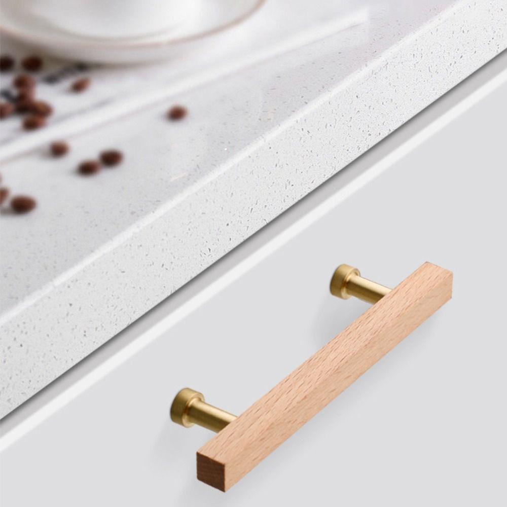 Beech Wood Drawer Pulls Walnut Wood Cabinet Pulls High-End Wooden Handles  Closet
