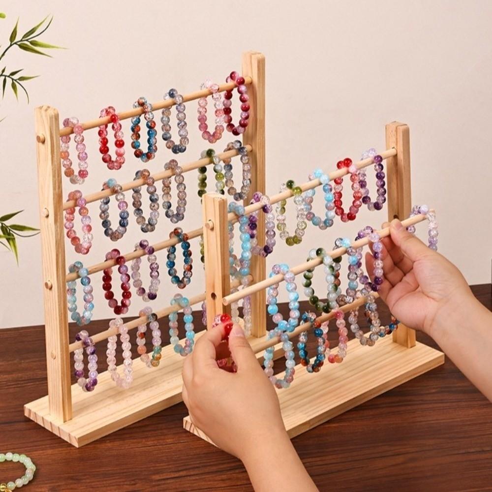 Vintage Wooden Storage Rack 2/3/4 Layer Jewelry Organizer Holder Hair Rope Rack  Home Decors