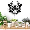 Black Iron Dragonfly Metal Wall Art Home Decor Floral Animal Ornament For Living Room Bedroom Garden Outdoor