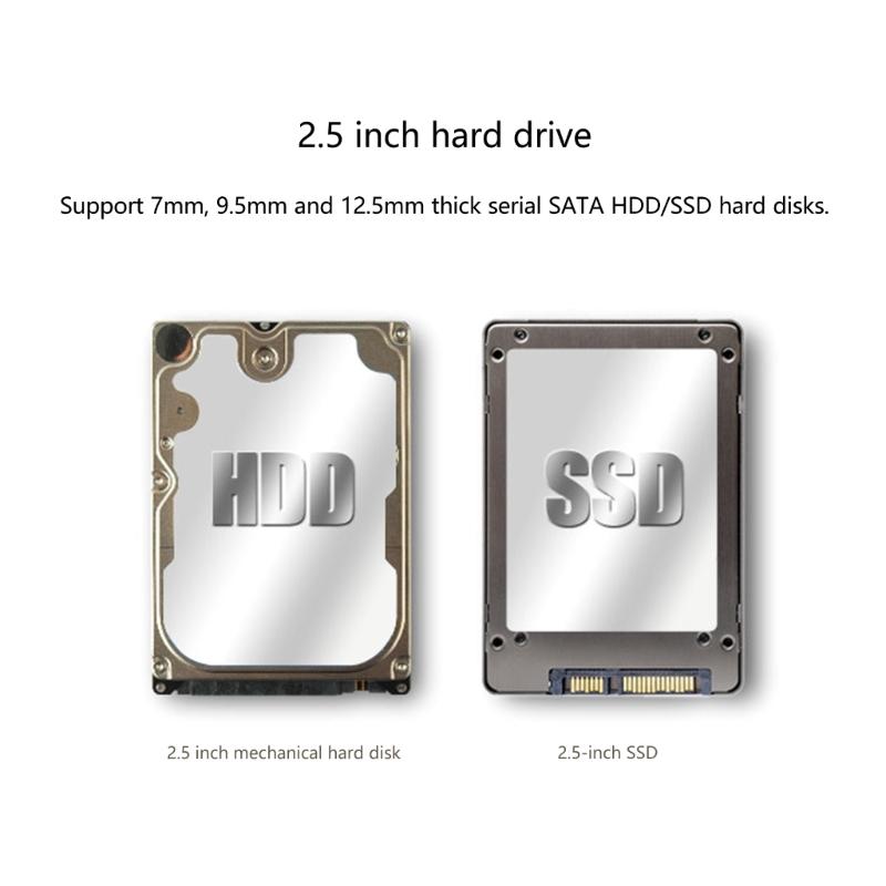 2.5" To 3.5" Drive Bay Adapter SSD Converter Frame Support Sata3.0 6Gbps Fast For 7/9.5/12.5mm 2.5in Solid Drive