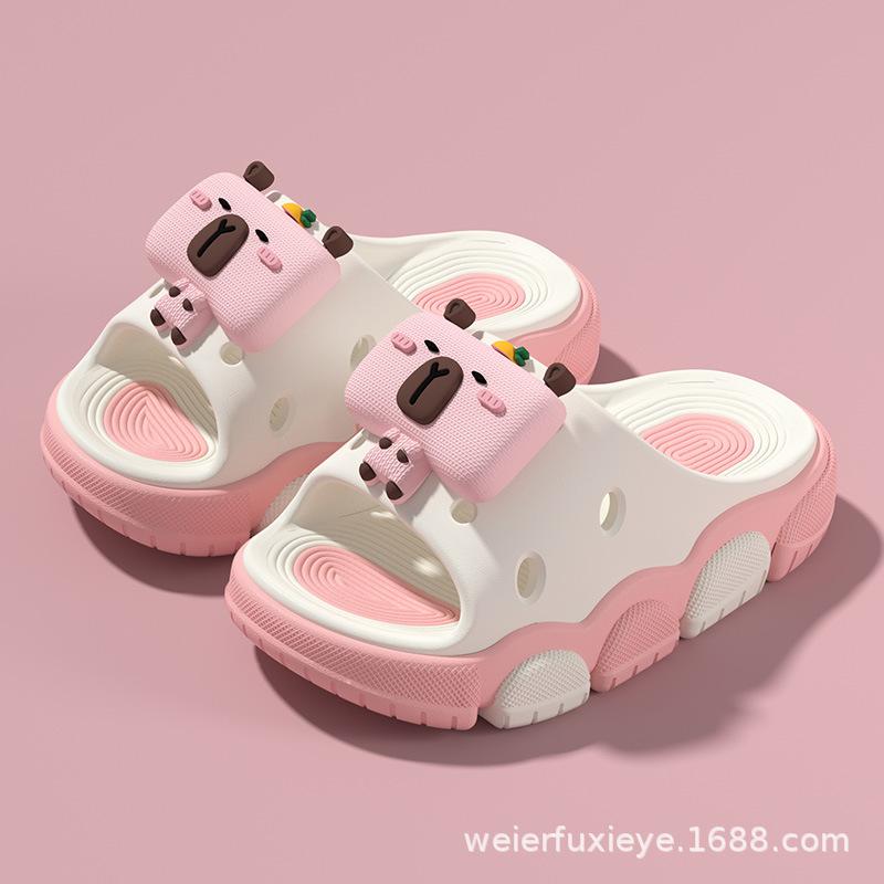 

Capybara children s summer cartoon cute sandals for boys and girls, baby non-slip soft-soled beach flip-flops 34-35Code【Inner Length2