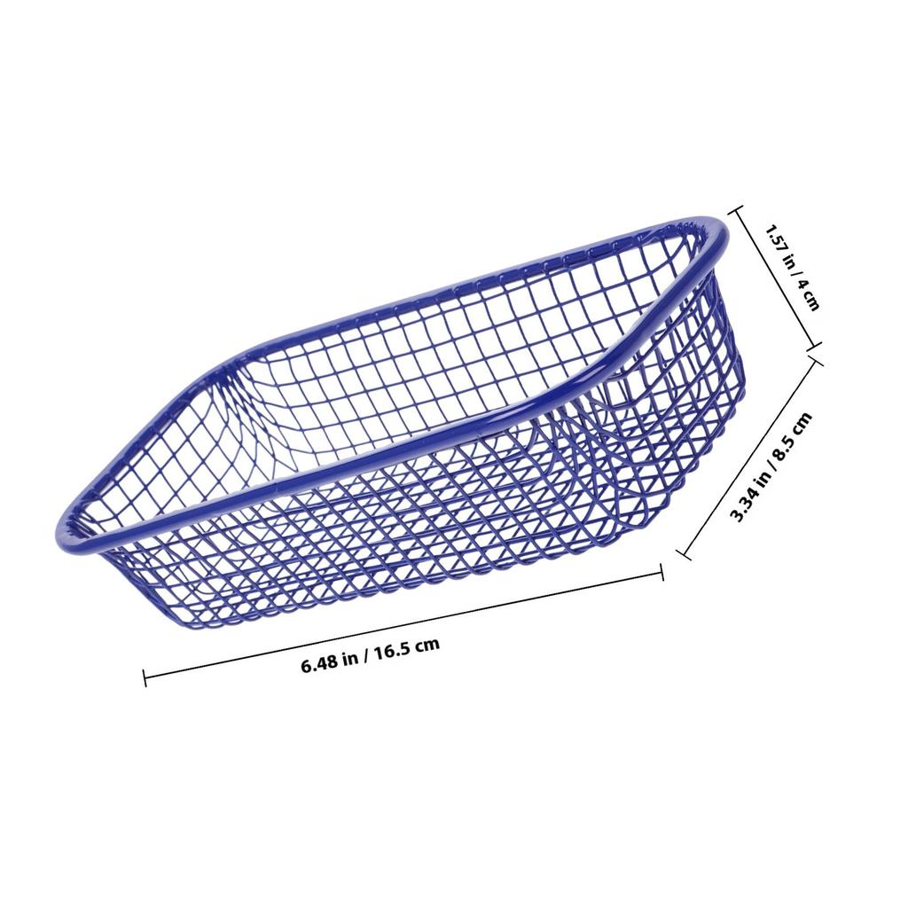 Wire Iron Storage Basket Decorative Metal Organizer Tray Small Holder for Desk Kitchen Bathroom Utensils Container Breathable