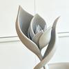 3D Printed Tulip Figurine Minimalist Abstract Flower Sculpture Aesthetic Tulip Floral Ornament for Home Office Shelf Decor