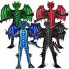 Kids Dragon Fire Halloween Jumpsuit Costume Set Green Red Black Blue for Boys with Wings Tail Mask Cosplay Dress Up Outfit