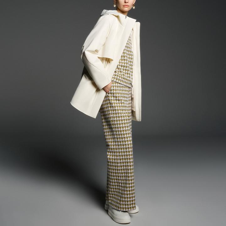 FILA Emerald Plaid Straight Leg Knit Casual Pants Women bottoms F11W414601F-ZA