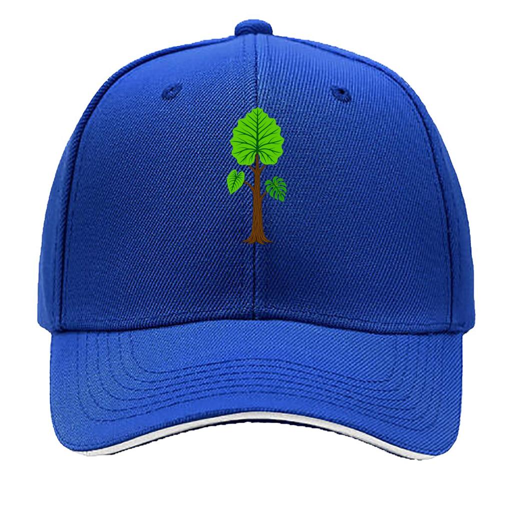 Green Leafy Tree Nature Illustration Hip Hop hat Fashion Outdoor Sports Sandwich Baseball Cap