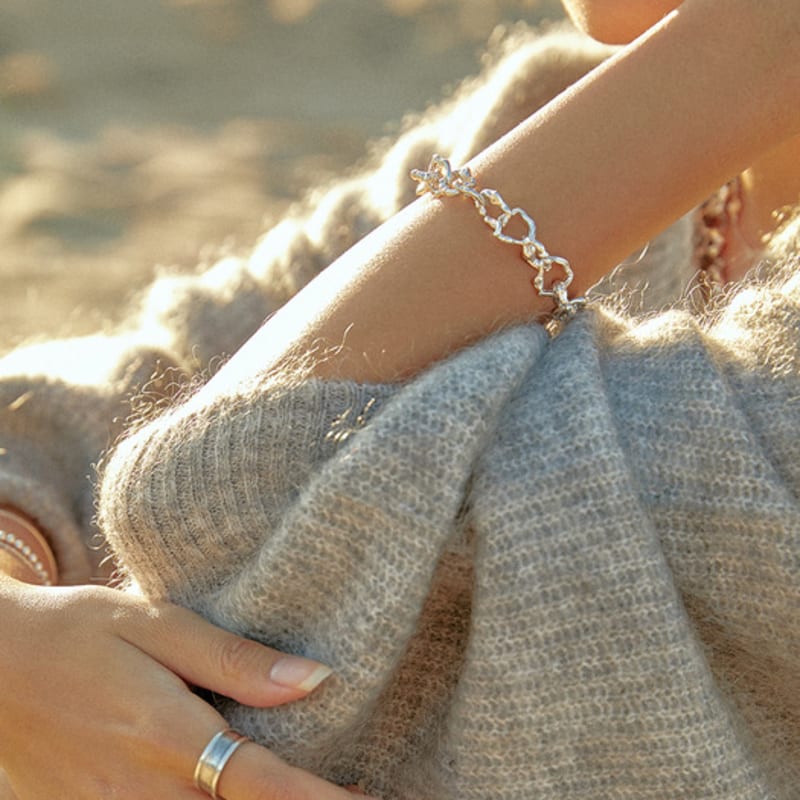 

libertegarden (silver925)wave chain Bracelet silver925