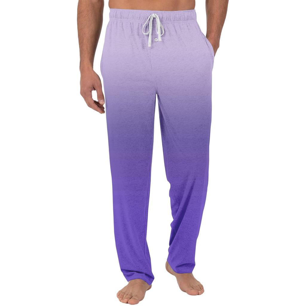 Herren Freizeit-Pyjamahose mit Taschen | Krawatte, Farbverlauf bedruckt, Leinwandbindung, lockere Passform elastischer Bund für Zuhause
