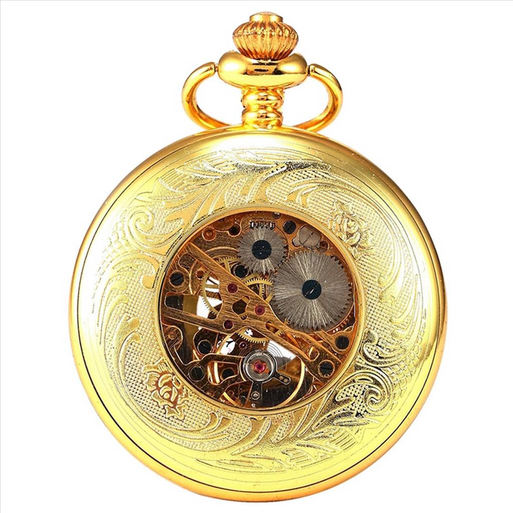 A95D-2X Luxury Golden Luminous Mechanical Pocket Watch