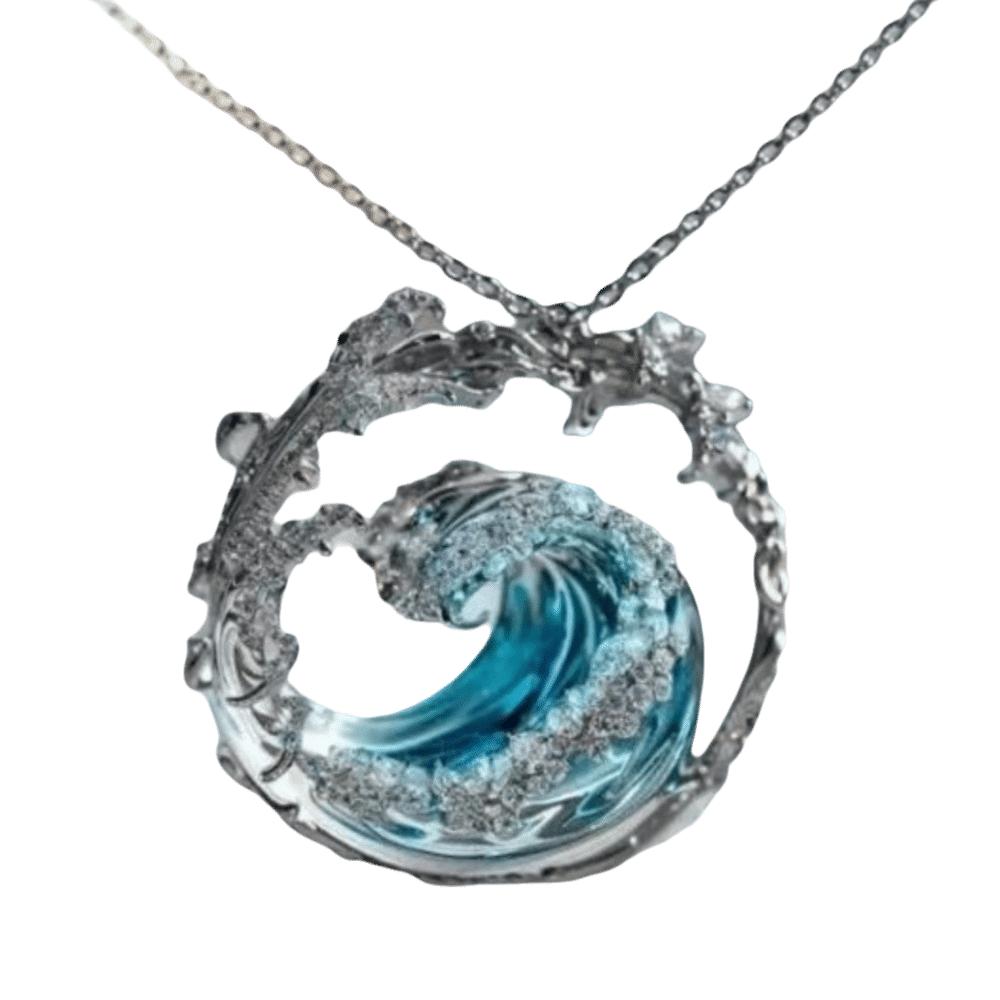 

Hollow Wave Pendant Necklace Creative Spindrift Jewelry Sea Oath Necklace Party Occasion серебряный
