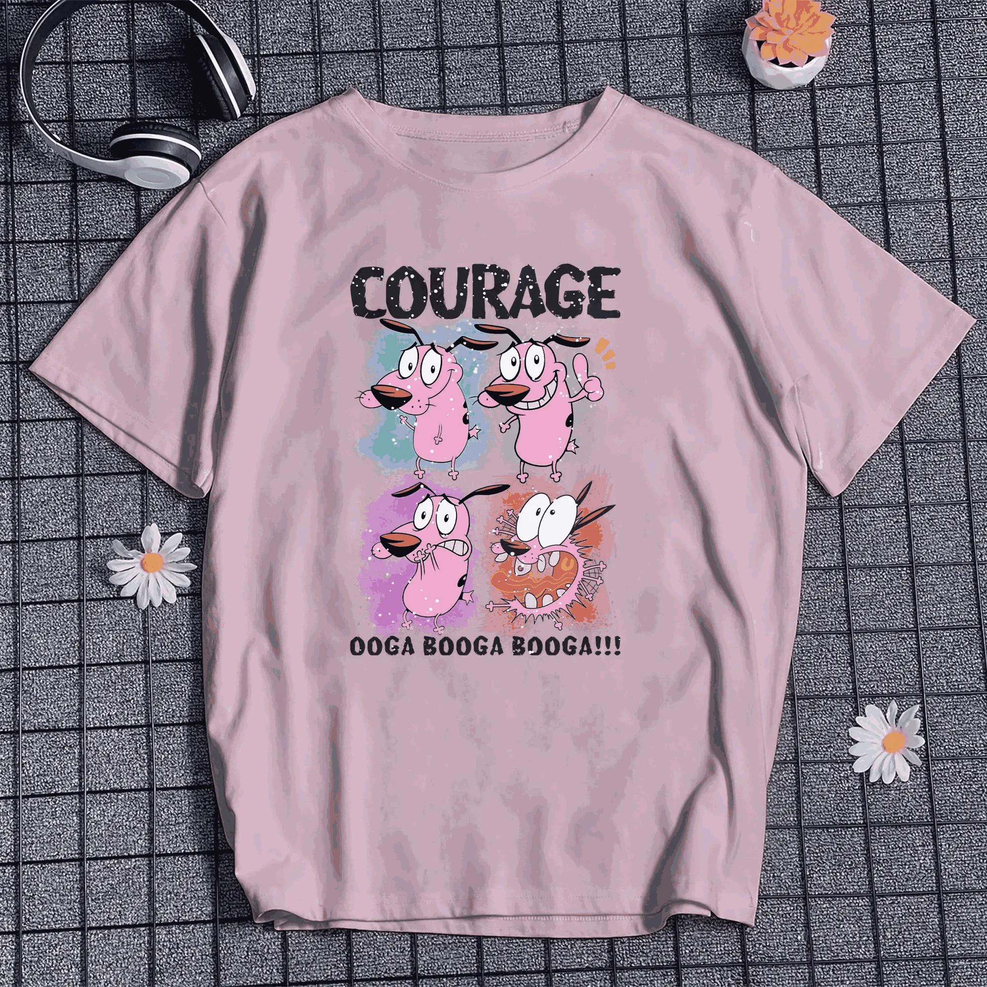 

New Hot Hip Hop Personality Tops Funny Courage The Cowardly Dog Humor Tees Men s Women Fashion Casual Short Sleeve T-shirt 4XL