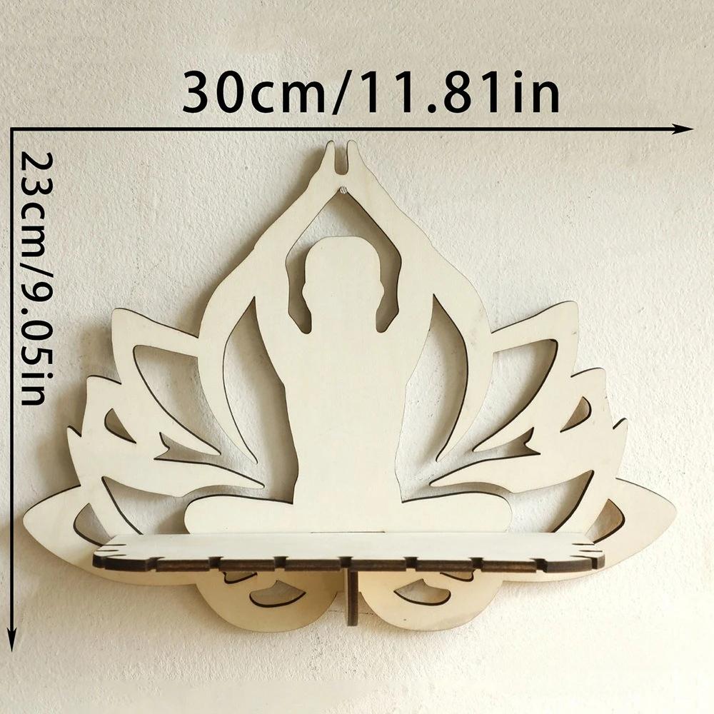 Butterfly Floating Wall Shelf Crystal Shelf Lotus Display Room Ornaments Modern Home Decoration Rack Home Wood Decor Aesthetic