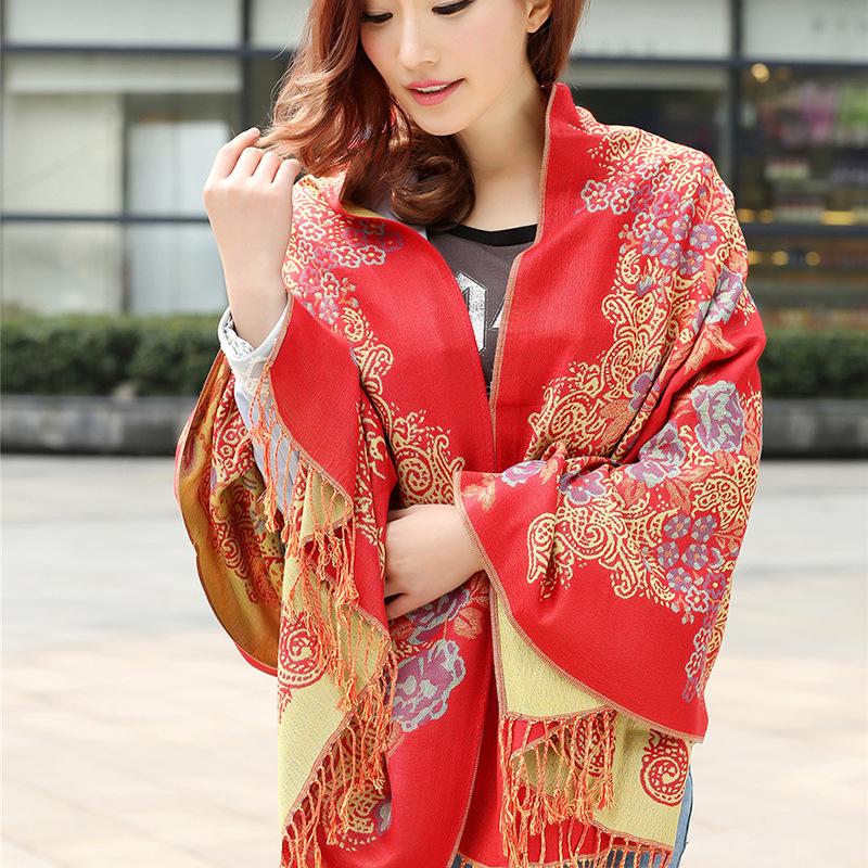 

Lijiang Ethnic Style Thick Cotton Linen Scarf Shawl for Women 190cm