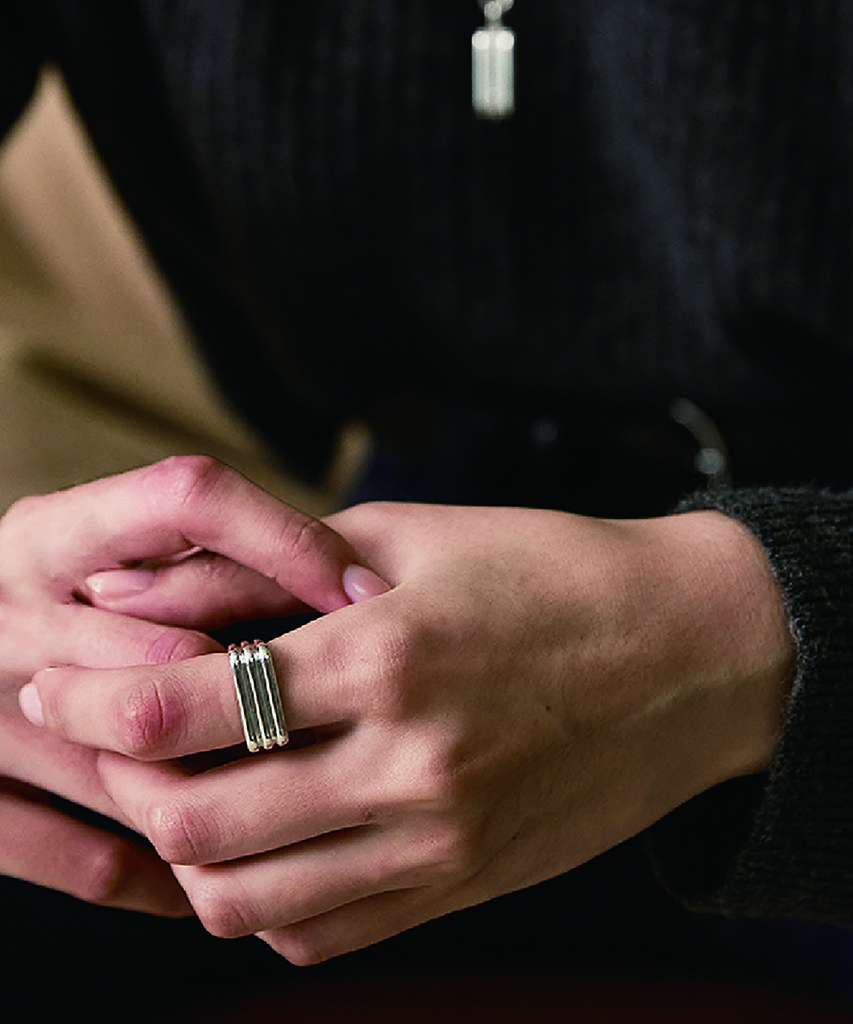 Grasse Matinee Triple Bar Ring Silver