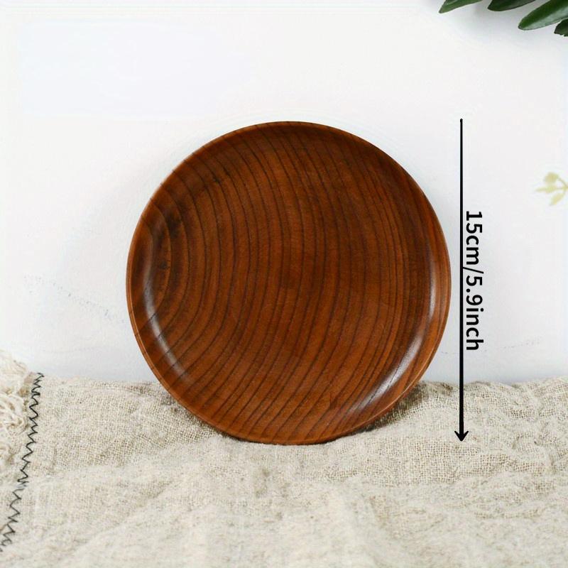 3 pezzi di legno di giuggiola giapponese originale venato del legno melone piatto di frutta frutta noci snack snack piatto di legno piatto rotondo di legno piatto di legno per riunioni di famiglia