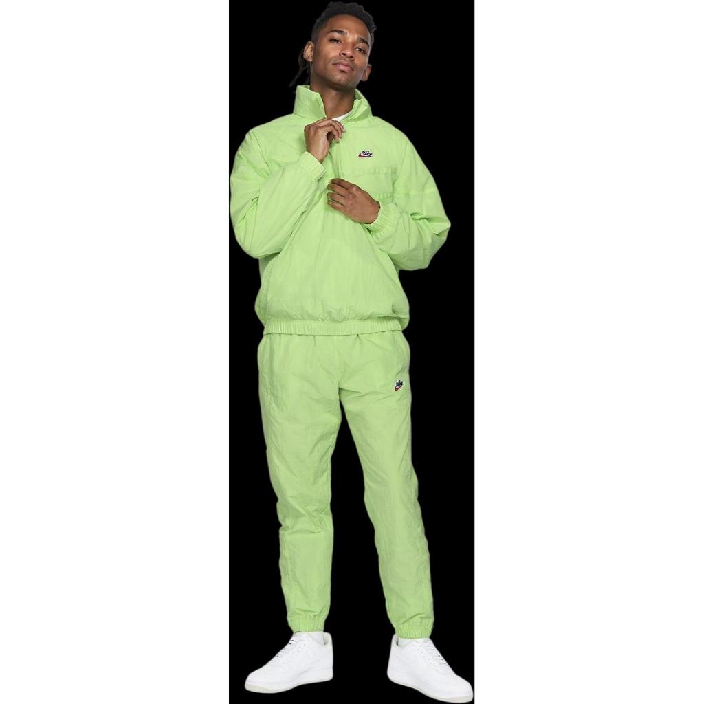 Nike Logo Embossed Breathable Windproof Stand Collar Half-Zip Long Sleeve Jacket Men Jackets Green DA2493-399