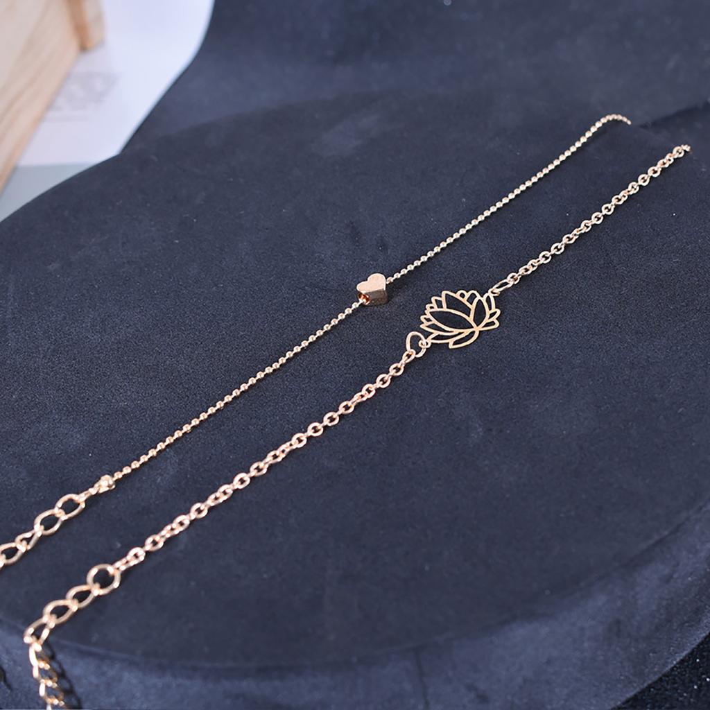 S Imple And Personalized Hollow L Otus Bracelet Fashion 2-piece Set