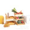 Bamboo Two-Tier Fruit & Bread Storage Basket for Kitchen Countertops