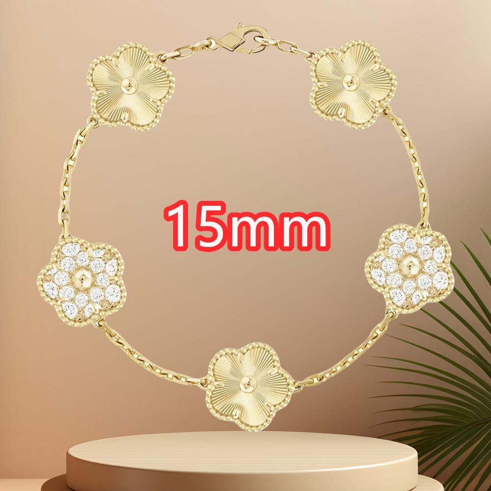 Classic Simple Fashion Five-leaf Flower Pendant Bracelet Natural Stone Clover Pendant Women's Party Daily Wear Zircon