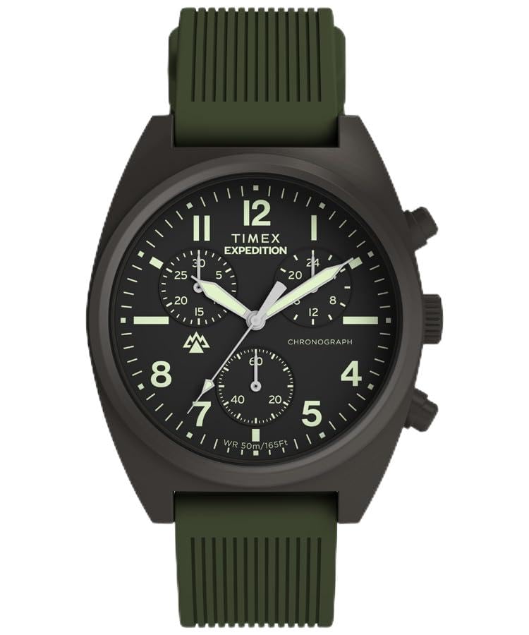 Expedition Capstone Хронограф 50M Водонепроницаемый Минеральное Стекло Оливковый [TIMEX] Часы, Кварцевые, Ударопрочные, Стекло, Циферблат, TW2Y61100, Мужские [Оригинал] оливковый