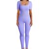 European and American Women’s Ribbed Square Neck Slimming Jumpsuit – New Autumn/Winter Collection