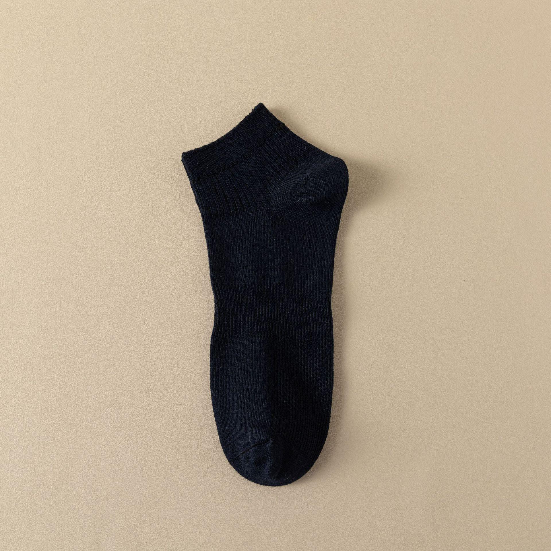 

Мужские весенне-летние носки-следки из чистого хлопка двойной вязки однотонные - Универсальные дышащие деловые/спортивные короткие носки Double Needle Pure Cotton