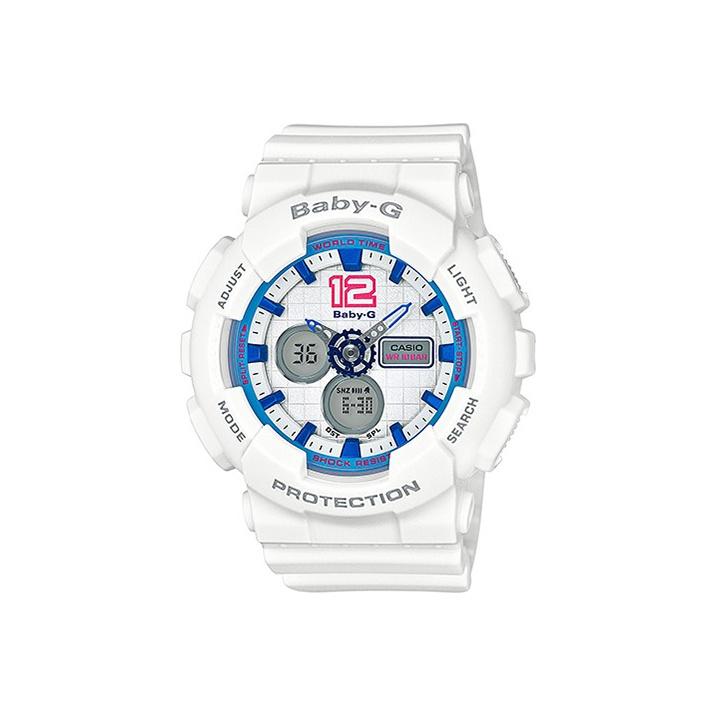 

Casio Baby-G Series Large Dial Dual Display Multifunction Watch Women watches White BA-120-7B2021 White Dial