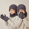 Children's Hat Gloves Scarf Winter Outdoors Fleece-lined Thermal Head Cover Knitted Woolen Cap