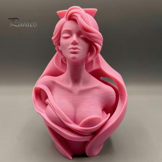 Fine Texture 3D Art Printed Human Bust Vase, Artistic Sculpture Planter for Succulents, Moisture-proof PLA Decor Matte Desktop Decor, Creative