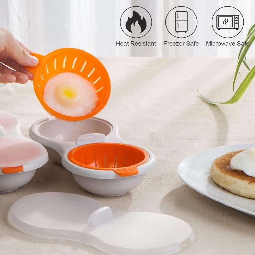 Food Grade Microwave Egg Steamer with Lid Hot Spring Egg Mold Egg Cooking Tools  Kitchen Cookware
