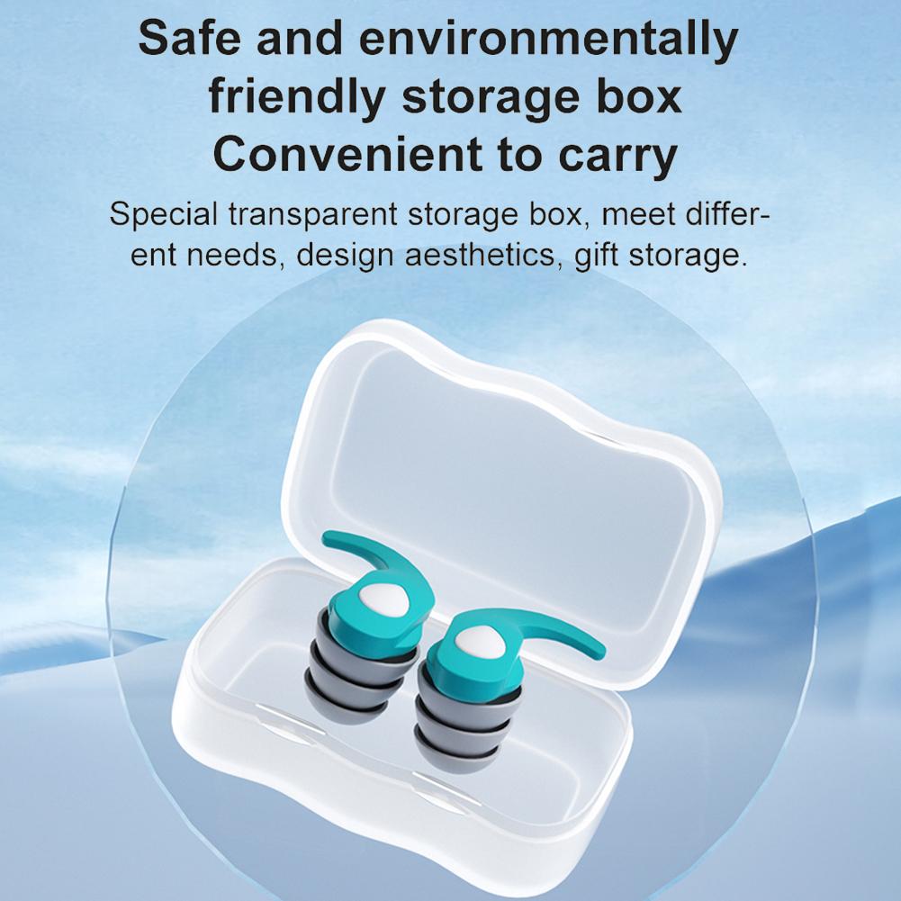 1 Pair Silicone Noise Reduction Earplug Soft Comfort Ear Protection Earplugs Reusable Soundproof Ear Plugs for Sleeping Swimming