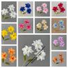 3 Heads Artificial Flower Branch Realistic Real Touch Lilium Brownii Flower Green Plants Handmade Simulation Flowers