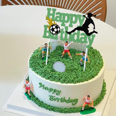 Football Party Happy Birthday Cake Topper Kids Boys Soccer Sports Theme Birthday Decoration Supplies