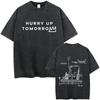 Vintage Gewaschen The Weeknd Starboy Album Grafik T-Shirt Herren Damen Hip Hop Mode Popmusik T-Shirts Männlich Lässig Baumwoll-T-Shirts