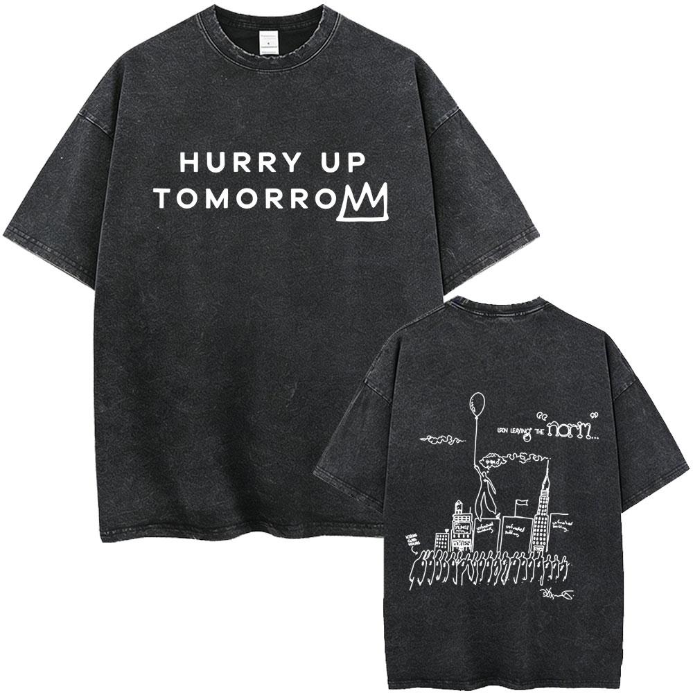 Vintage Gewaschen The Weeknd Starboy Album Grafik T-Shirt Herren Damen Hip Hop Mode Popmusik T-Shirts Männlich Lässig Baumwoll-T-Shirts