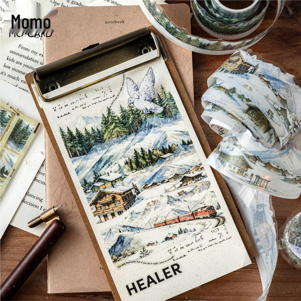 Mo Mo PET Irregular Shape Tape - Snow Country Chronicle Winter Series, Journal Decoration Collage, 6 Styles