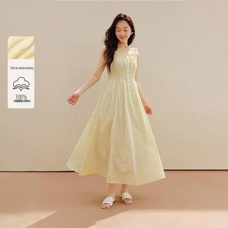 

Хлопковое платье-слинг INMAN с цветочным узором и завышенной талией L