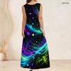 Women Plus Size Scoop Neck Sleeveless A Line Black Floral Butterfly Print Maxi Dress