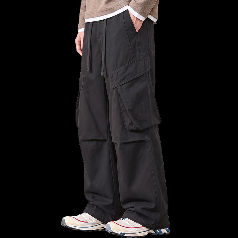 Yalu Men's 100% Cotton Loose Straight Workwear Casual Pants
