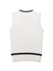 20Th Hole Cable Contrast V-Neck Knit Vest [Ivory Black]
