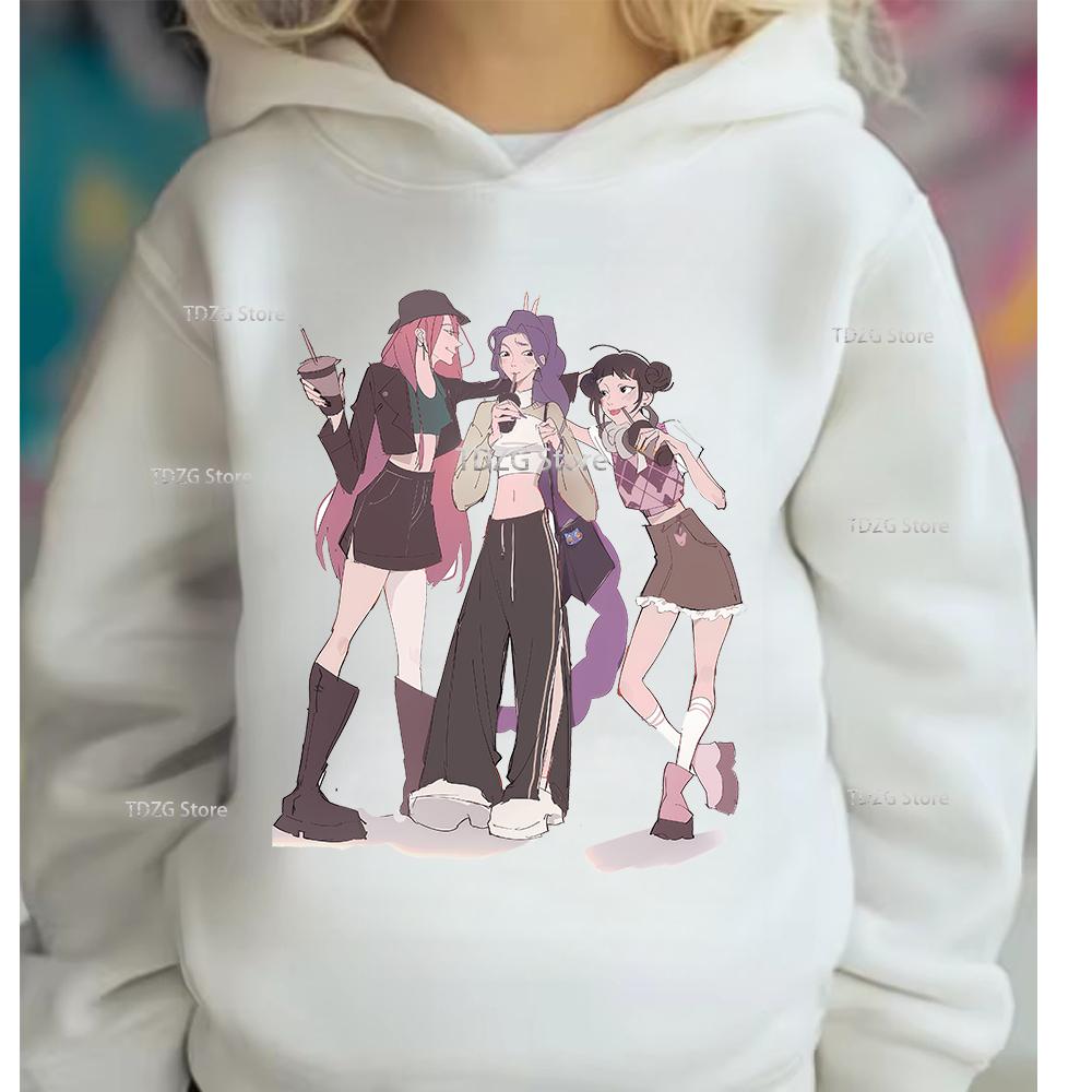 Hoodies & Sweatshirts (kids unisex) Fashion Minimalist Girl Group KPop Demon Hunter Print Boy Girl Fleece Pullover Hoodie Children Clothing