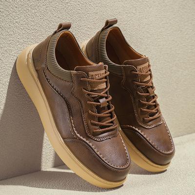 Genuine Leather Men's Outdoor Shoes Fashion Casual Shoes Comfortable Lace Up Oxfords Sneakers Leisure Walk Male Treking Footwear