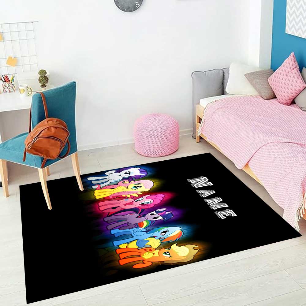 Little Pony (20) Customize your name rug, office chair cushion, home bedroom living room gift.