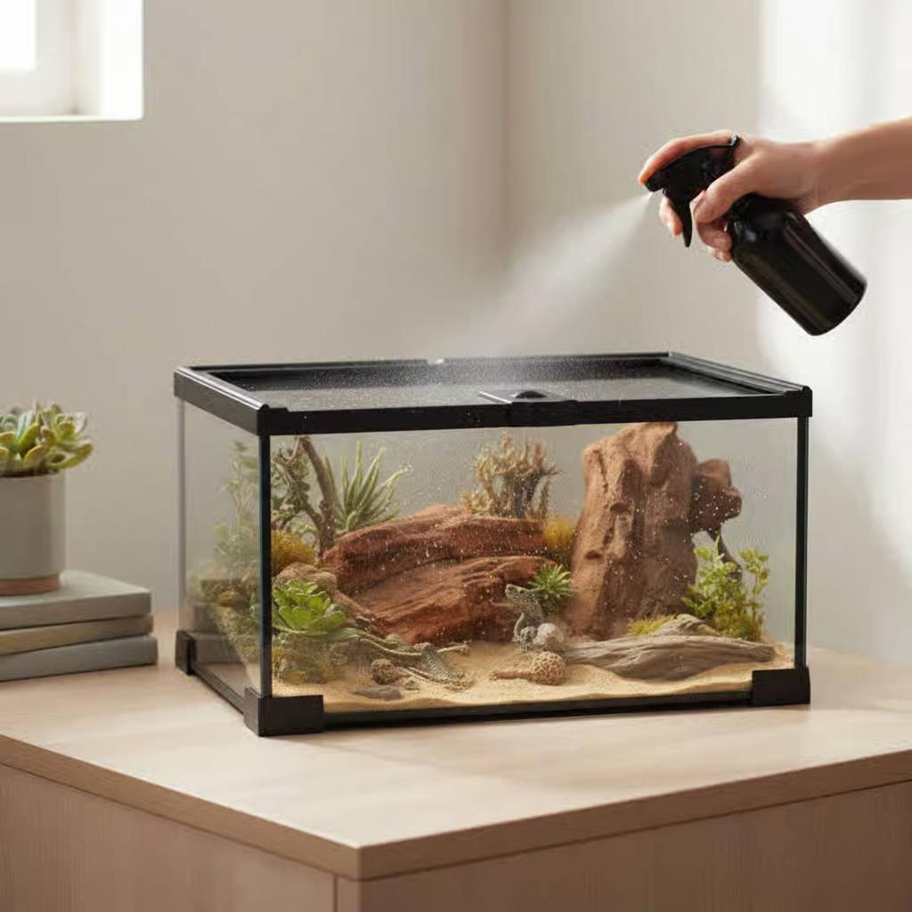 Spotted Gecko Enclosure Anti-Prevent Exit Design Panoramic Glass Enclosure Transparent Arachnid Enclosure Sturdy Construction