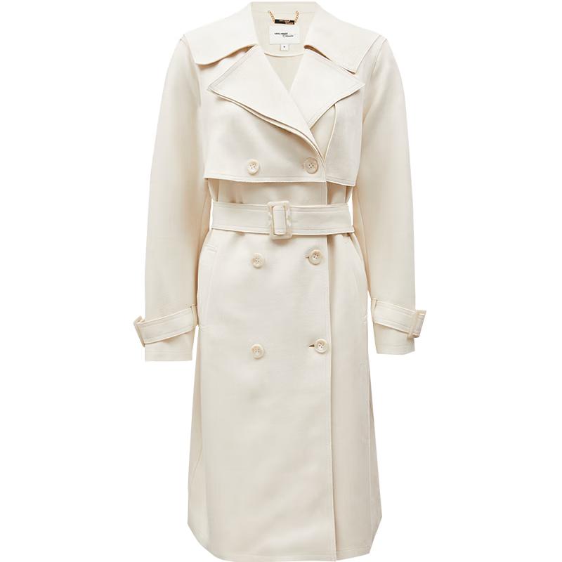 VEROMODA 2025 Winter Long Lapel Double-Breasted Trench Coat M