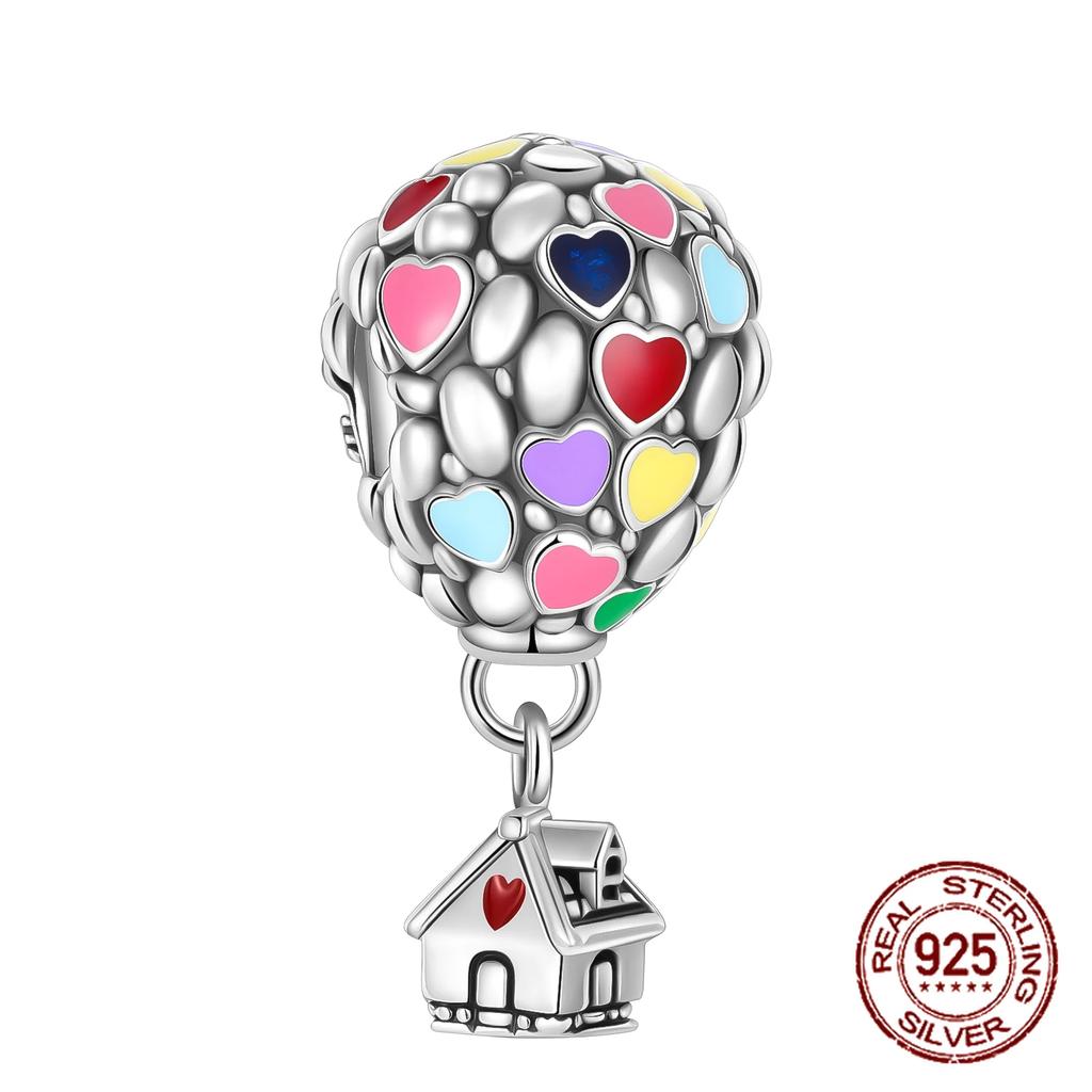 Newest Charm Bead Component Bead Component Popular Hot Air Balloon Colorful Copper Metal LOVE Family Dangle Compatible With Authentic Original