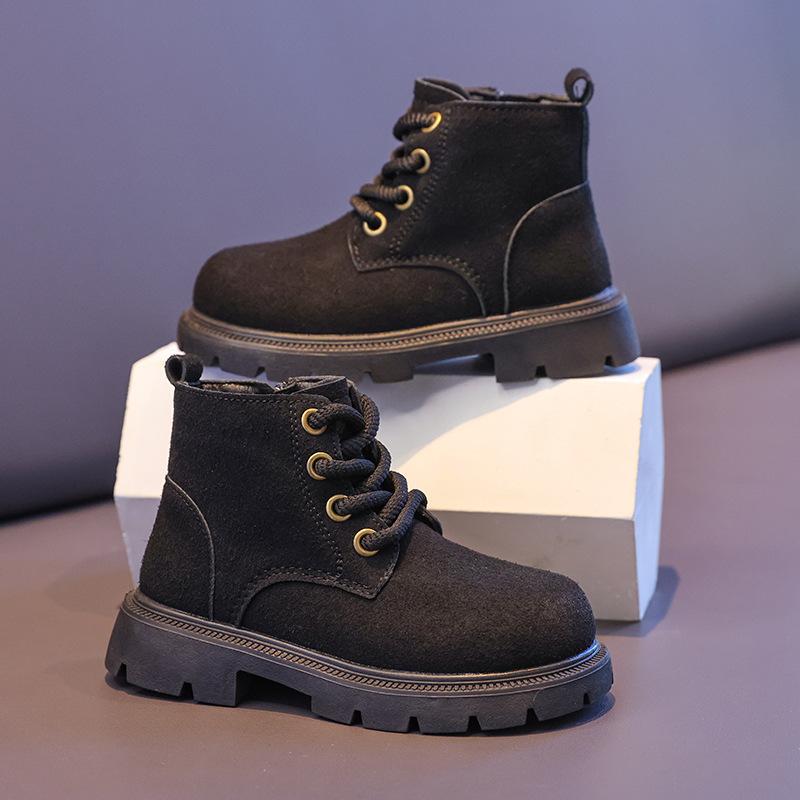 

новые детские ботинки martin на мягкой подошве кожаные ботинки 34 чёрный