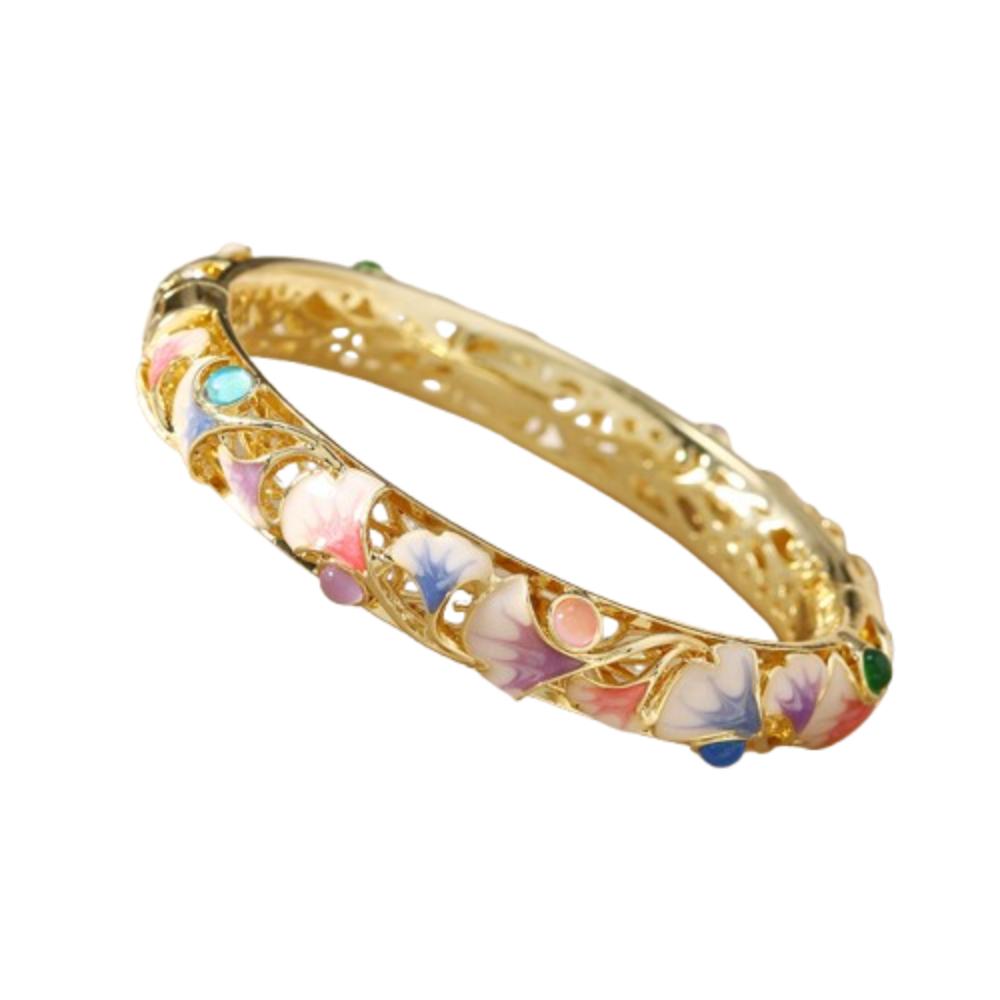 Dvojitý náramek Vintage Cloisonne Tradiční dámský náramek na ruku pro dívky